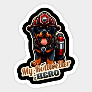 Firefighter Rottweiler Sticker